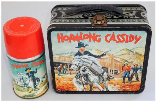 Hopalong Cassidy metal lunch box & thermos set